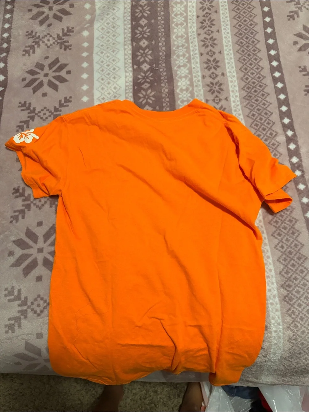 Gildan Orange Kids' Tee with White Aloha Shaka Graphic
